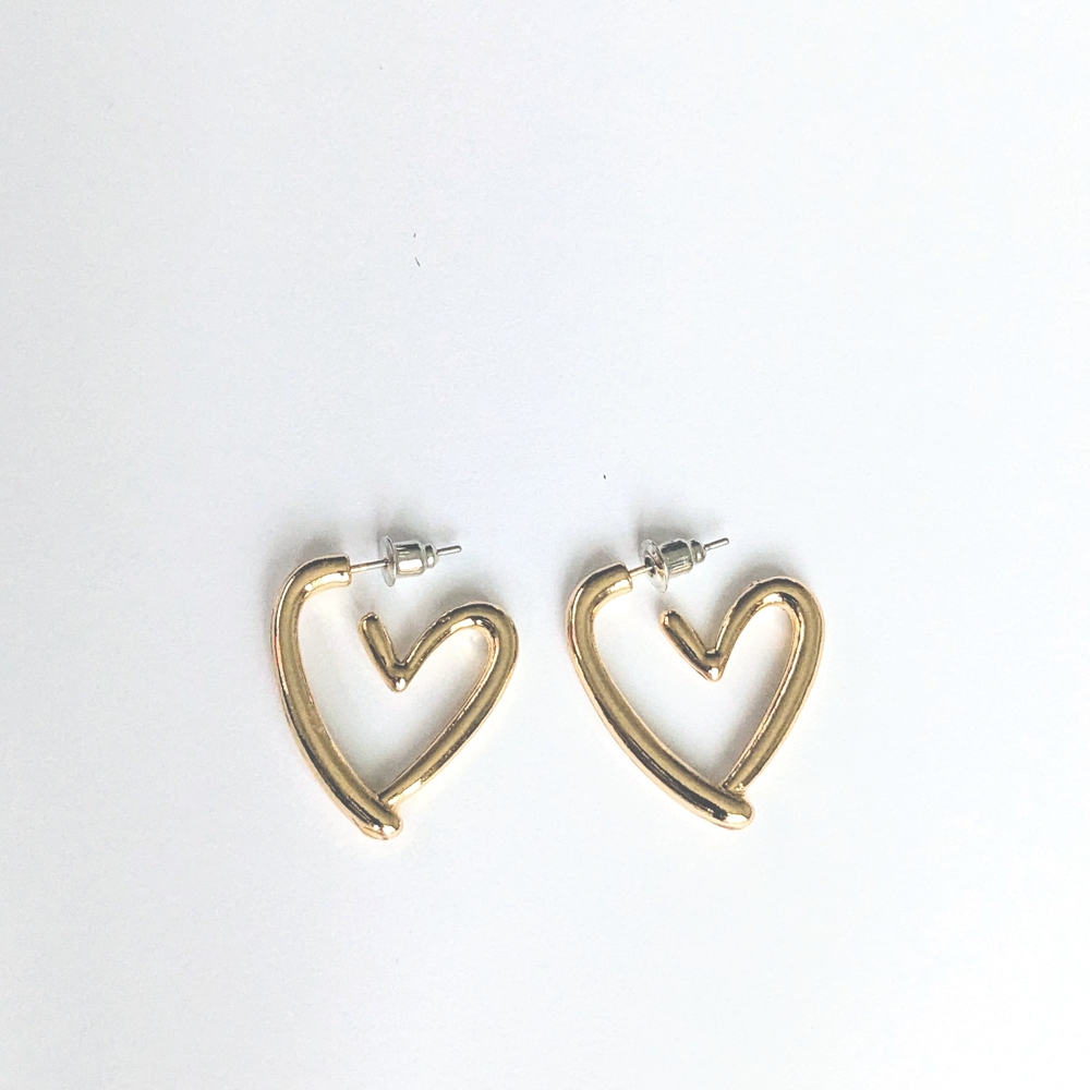 Gold Heart-Shaped Earrings